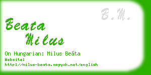 beata milus business card